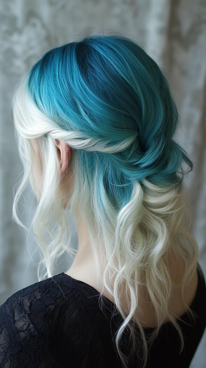 Aqua Ombre Elegance: A Chic Twist on Contemporary Hair Trends