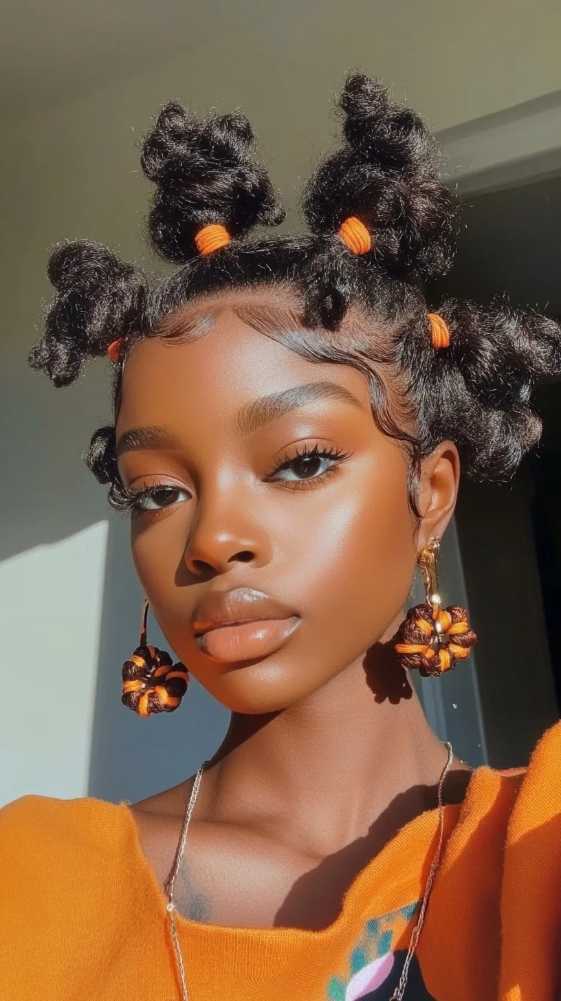 Bold and Playful: Embrace the Beauty of Bantu Knots with a Vibrant Twist