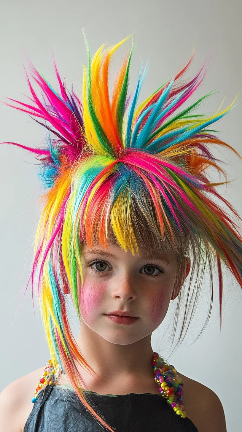 Bold and Vibrant: A Playful Rainbow Mohawk for the Adventurous Spirit