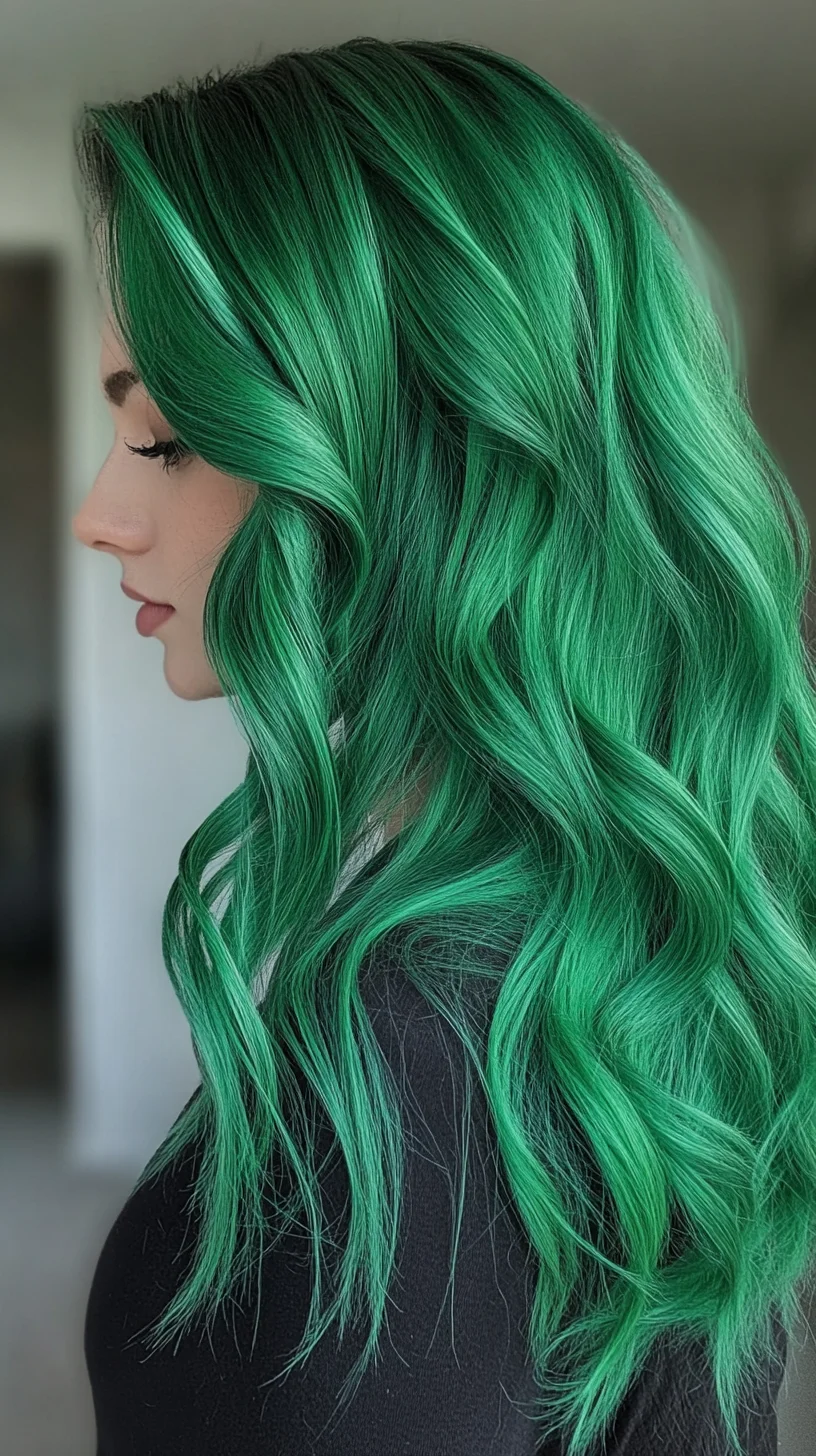 Bold and Vibrant: Embrace Your Inner Mermaid with Lush Green Waves