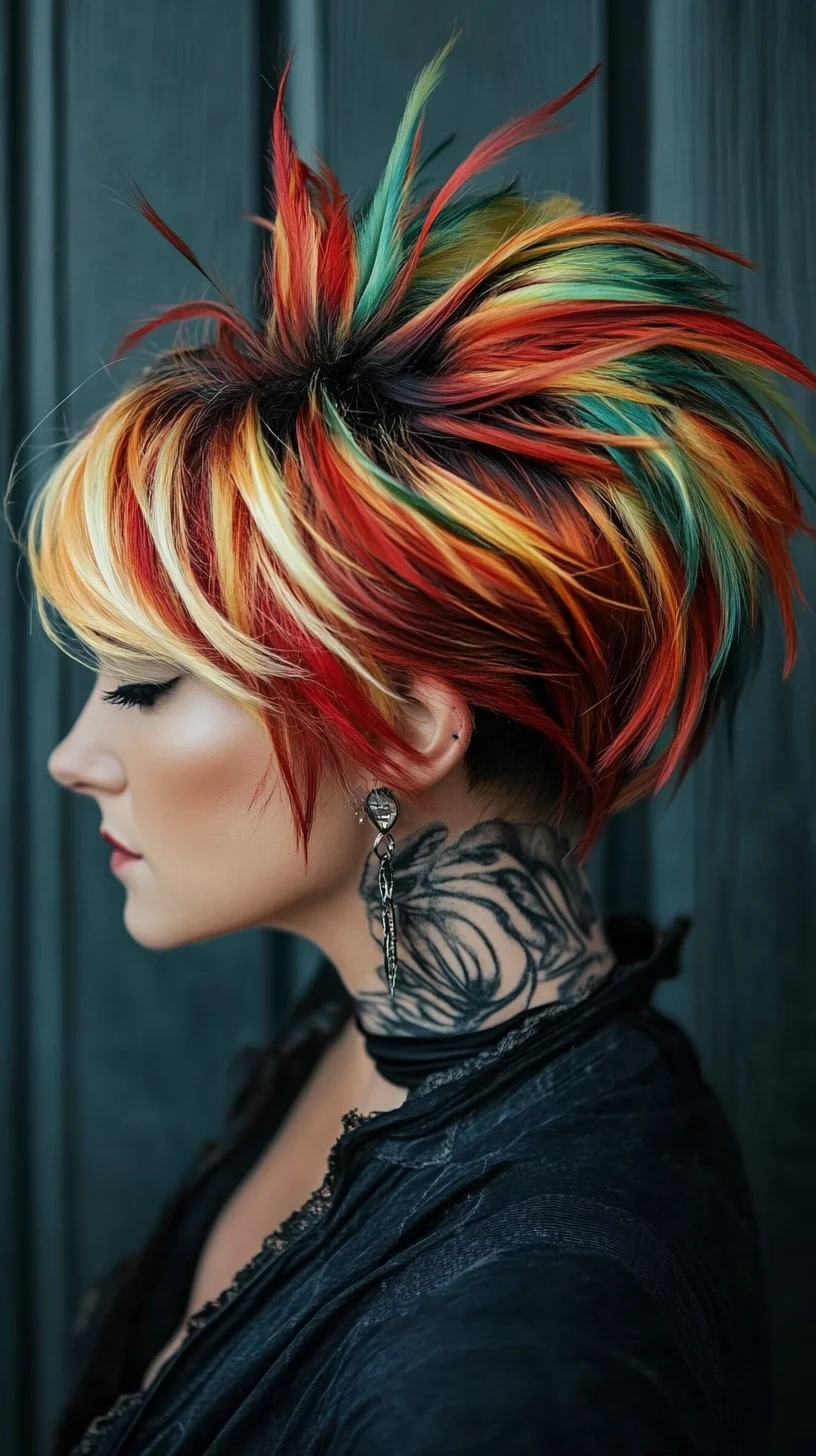 Bold and Vibrant Spiky Pixie: A Showstopper for the Fearless