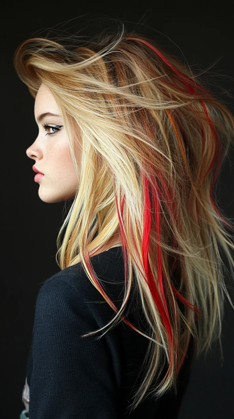 Bold and Vibrant: The Chic Layered Hair with a Pop of Color