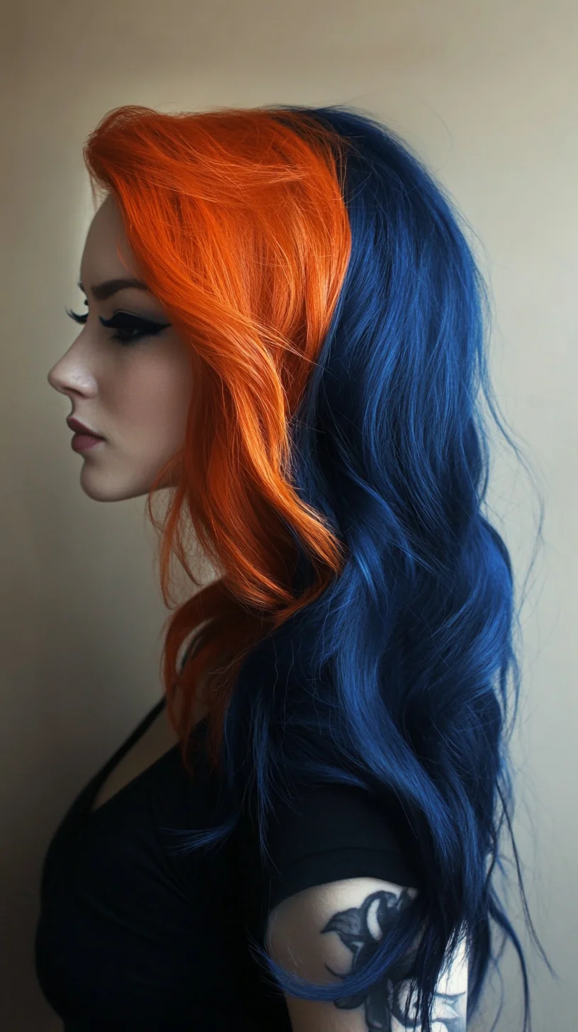 Bold Color Contrast: Orange and Blue Waves for a Vibrant Look