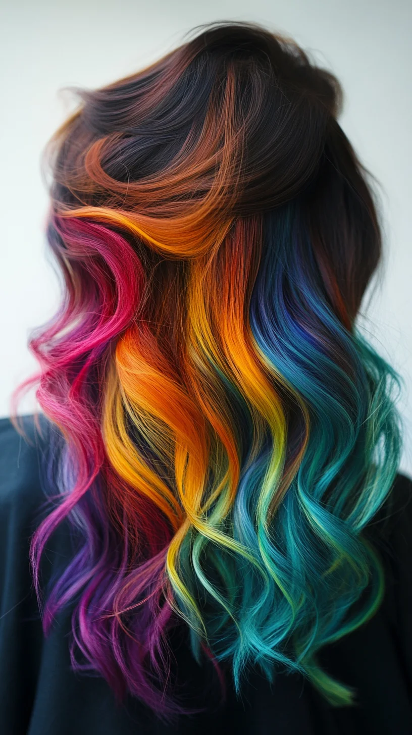 Bold Rainbow Waves: A Colorful Celebration of Individuality and Style