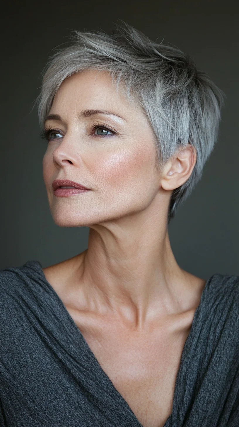 Chic and Edgy: The Effortlessly Modern Silver Pixie Cut