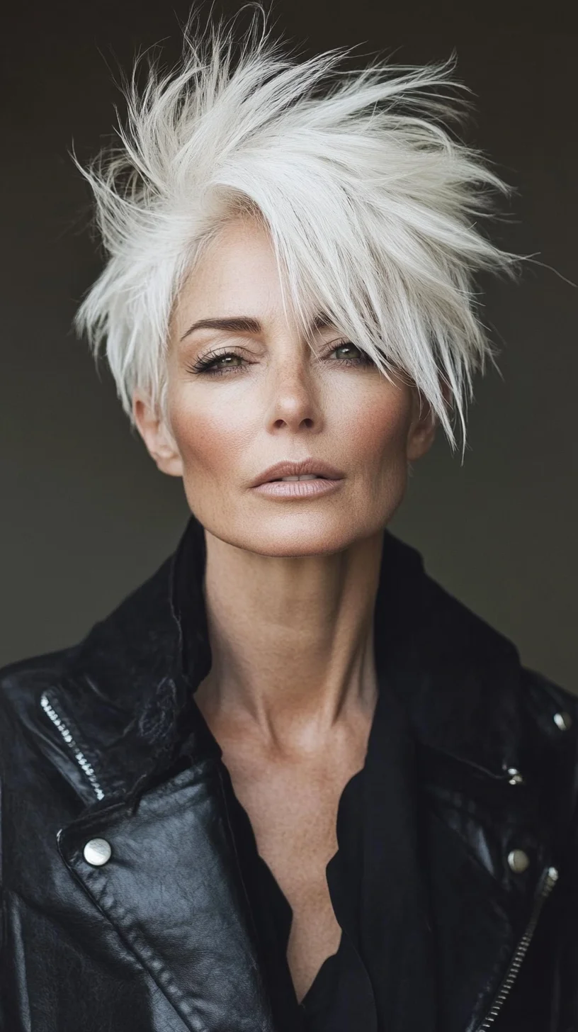 Edgy Ice Blonde Pixie: Bold, Textured, and Effortlessly Chic