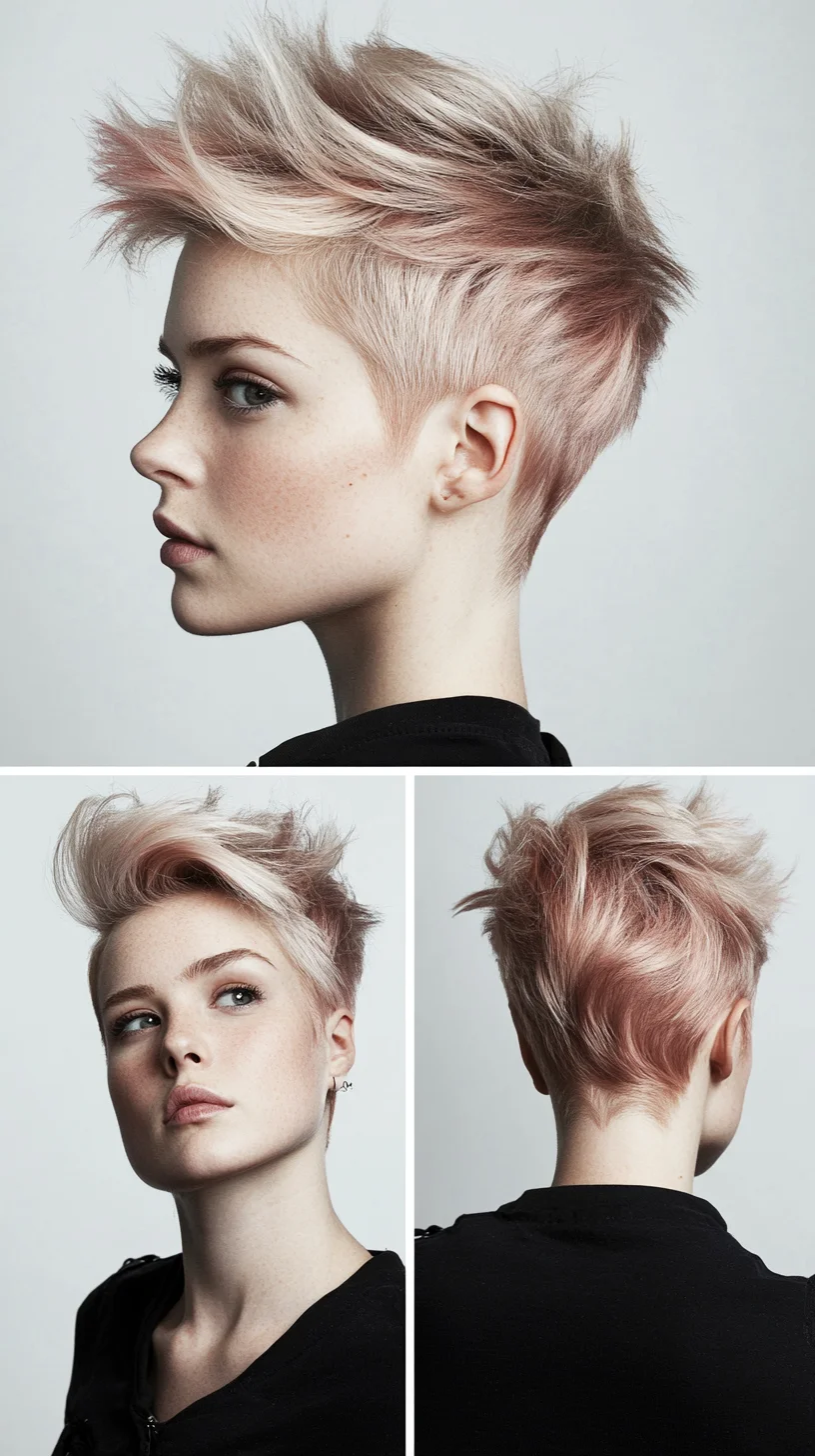 Edgy Pixie Cut with Soft Pink Highlights: A Bold Statement Style