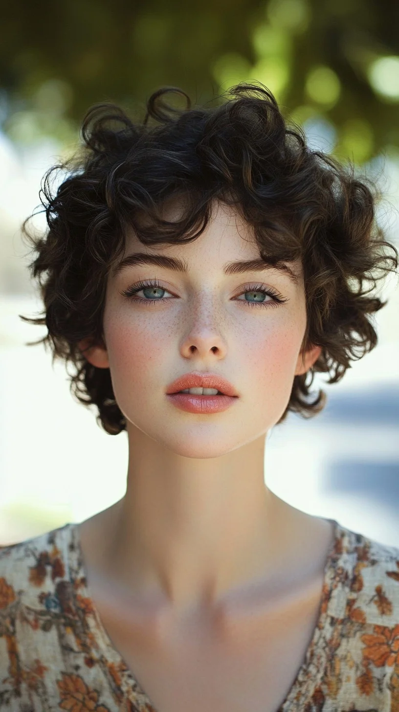 Effortless Charm: Embrace the Playful Curls of this Chic Short Hairstyle