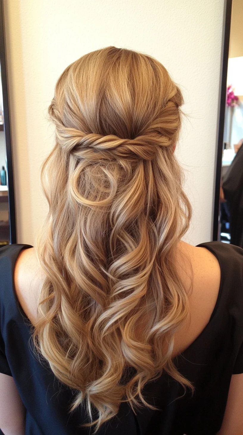 Effortless Elegance: A Romantic Half-Up, Half-Down Waves Hairstyle