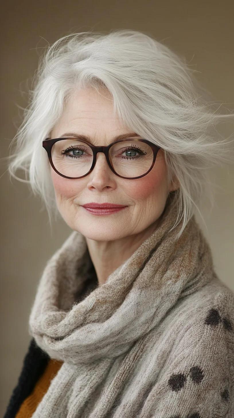 Effortless Elegance: Chic Layered Silver Hair with Soft Volume