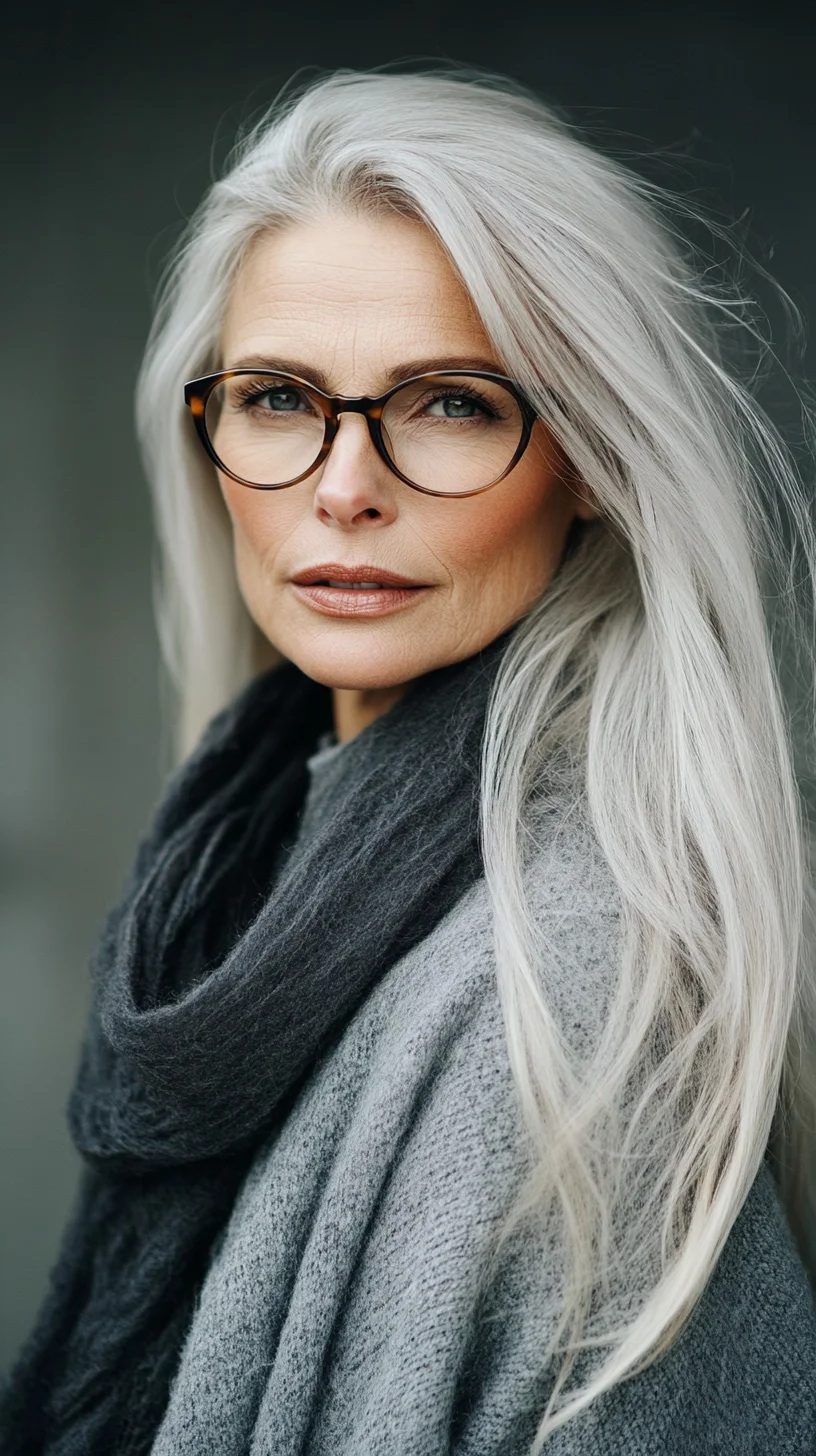 Effortless Elegance: Embrace Long, Silky Gray Hair with Confidence