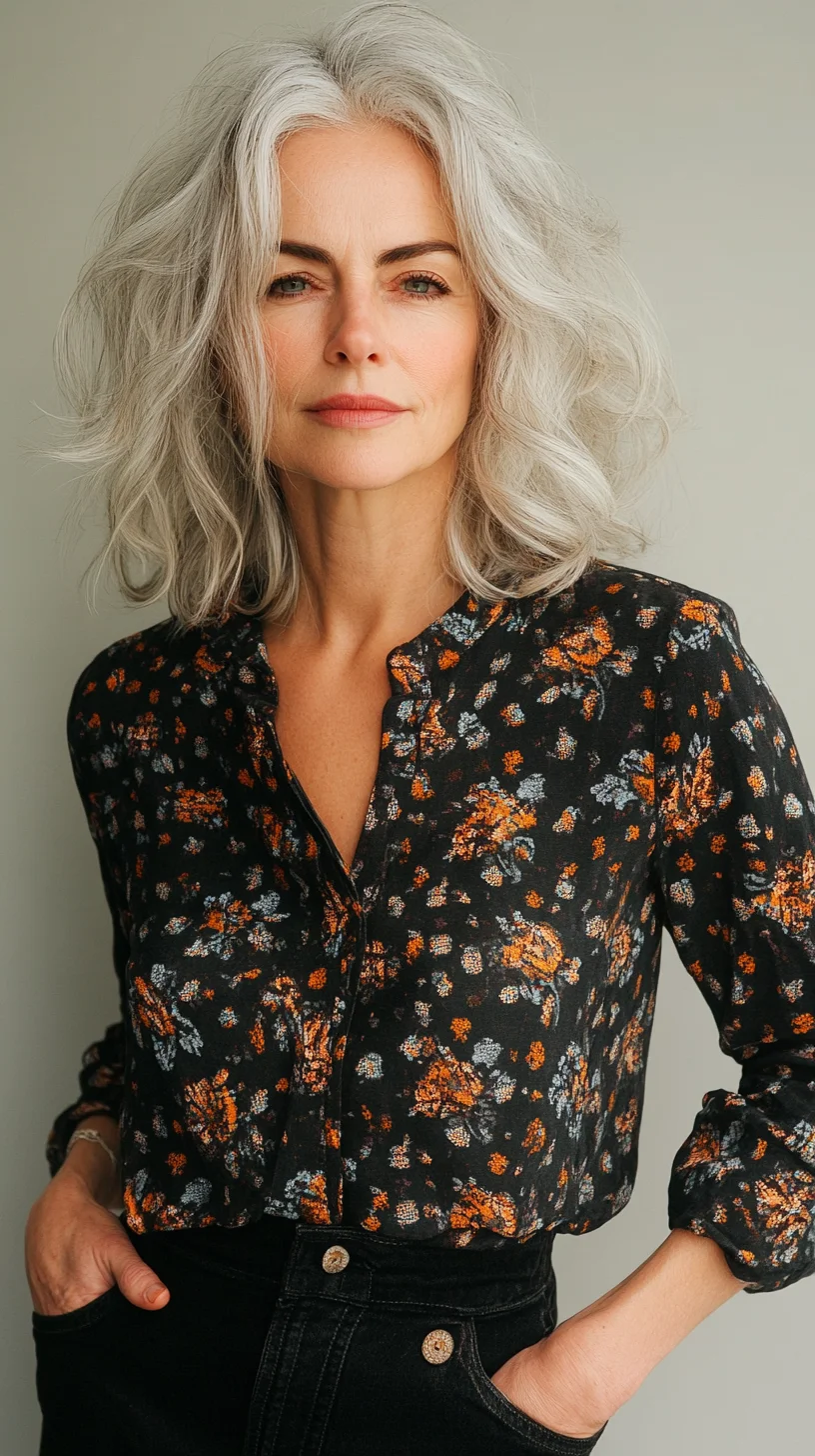 Effortless Elegance: Embrace the Modern Sophistication of Voluminous Silver Waves