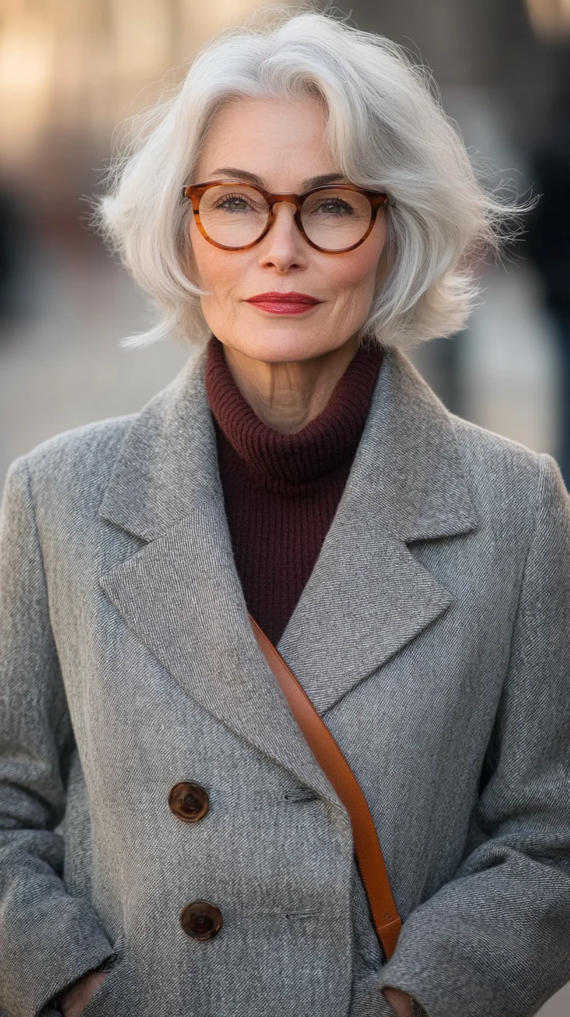 Effortless Elegance: The Chic Grey Bob with Soft Waves