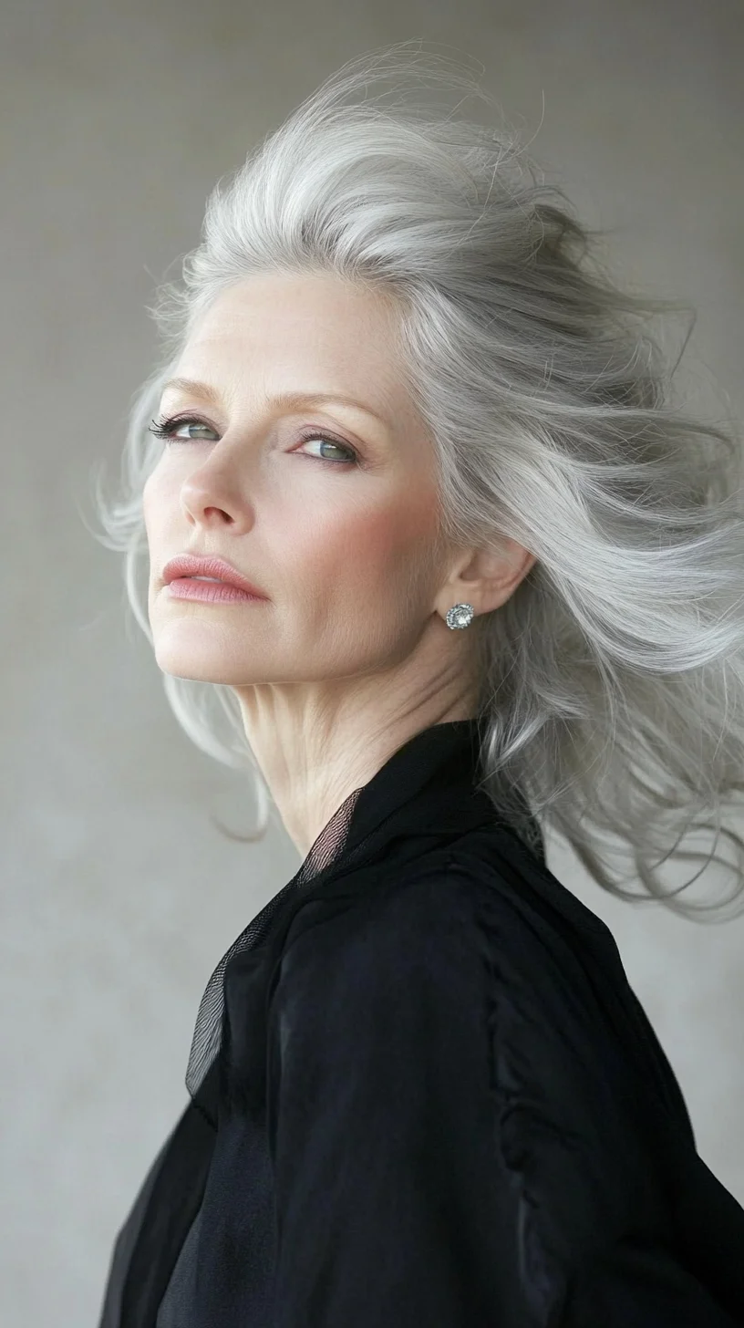 Effortless Elegance: The Timeless High-Volume Silver Hairstyle