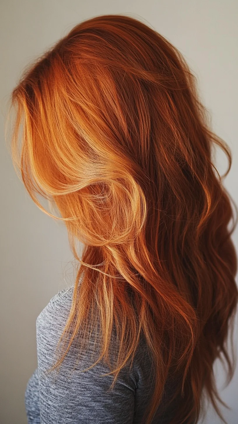 Effortless Waves: Stunning Copper Tresses for a Bold Statement