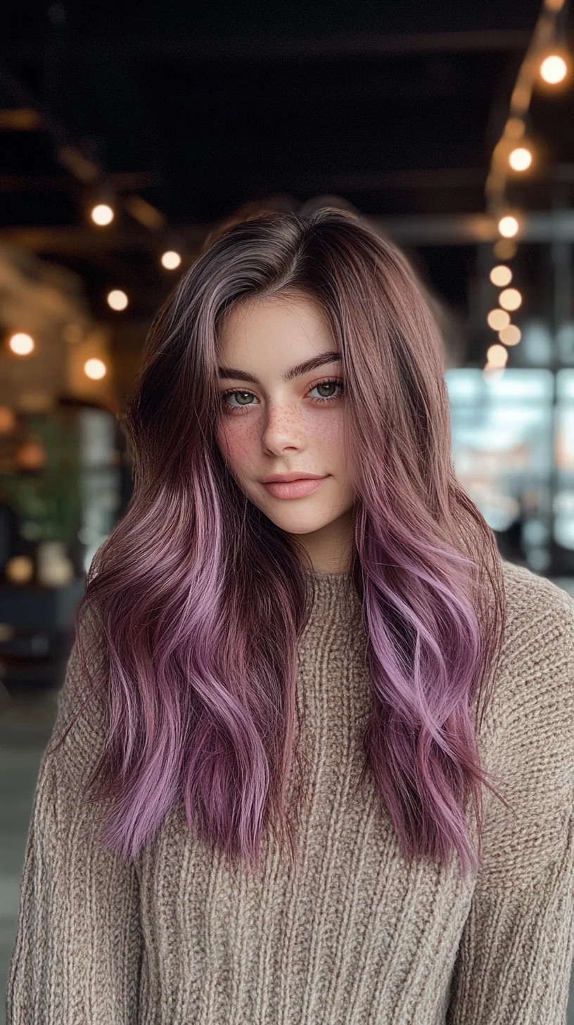 Effortless Waves with Subtle Lavender Highlights for a Chic Look