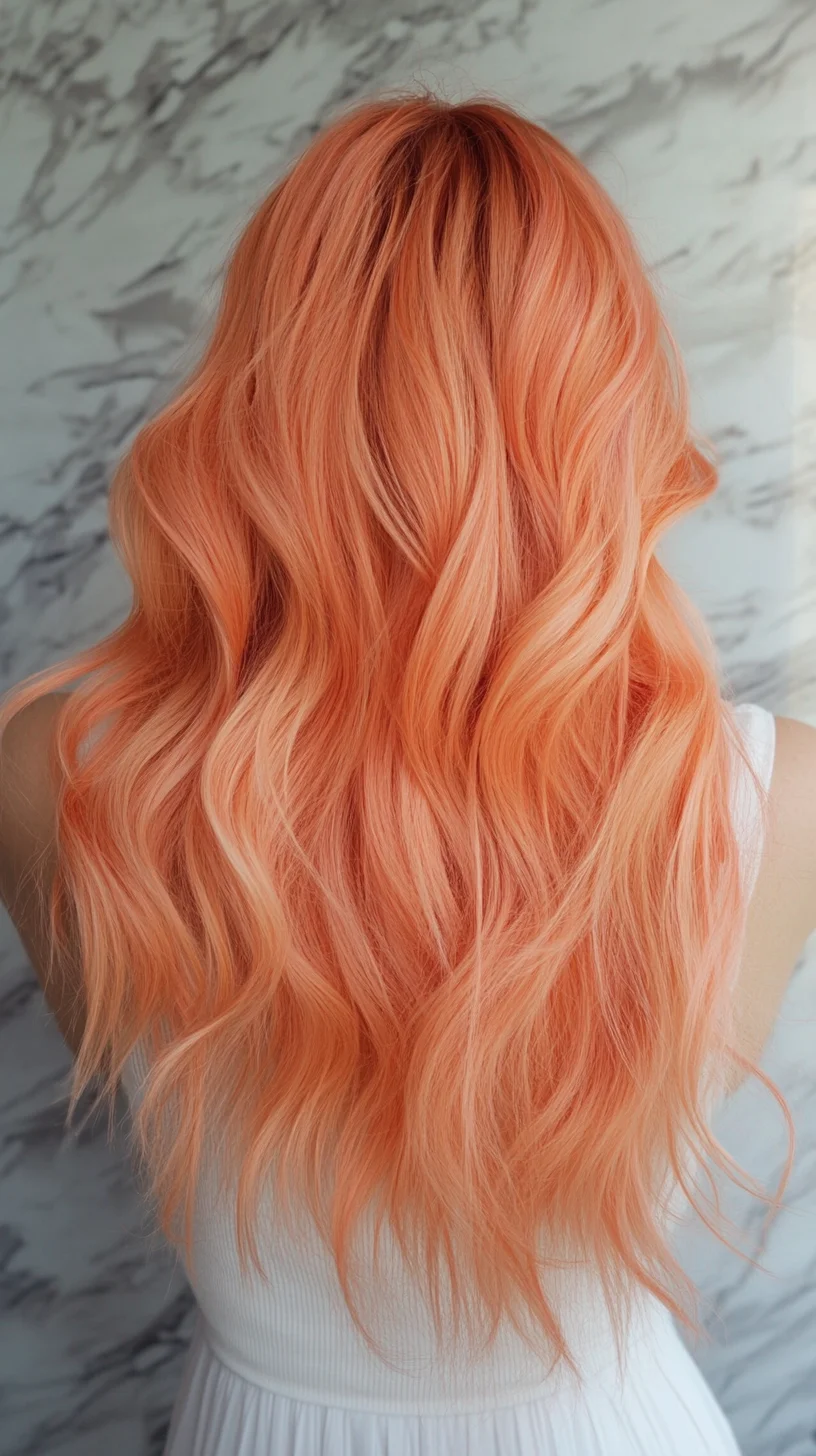 Effortlessly Chic: Beachy Waves with a Stunning Coral Hue