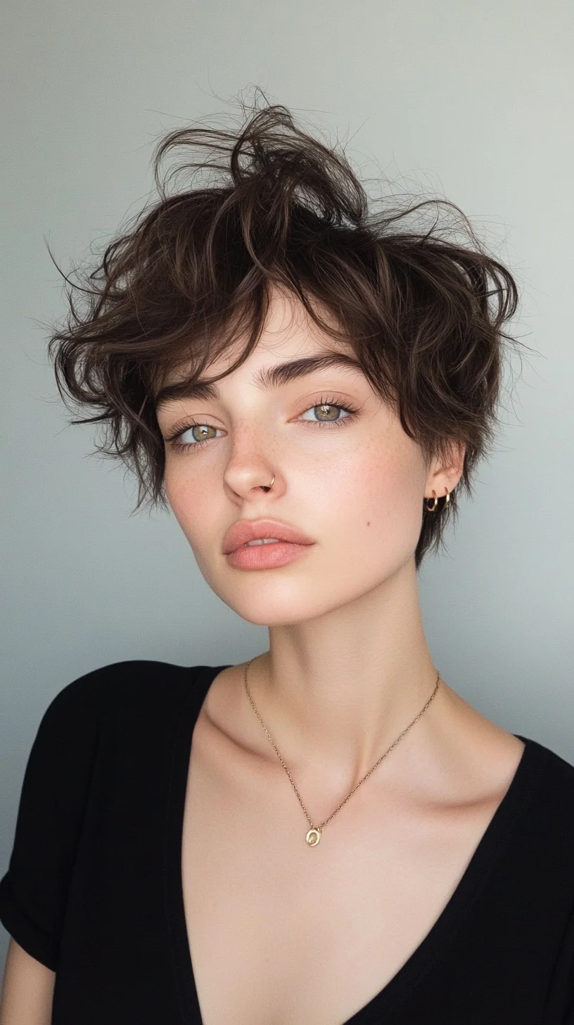 Effortlessly Chic: Embrace Playful Texture with This Short Curly Hairstyle