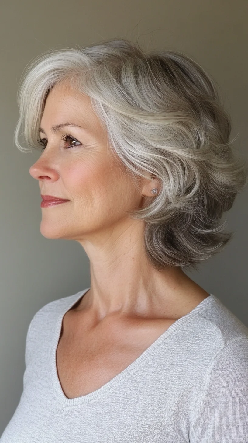 Effortlessly Chic: Embrace Soft Layers in Silvery Waves