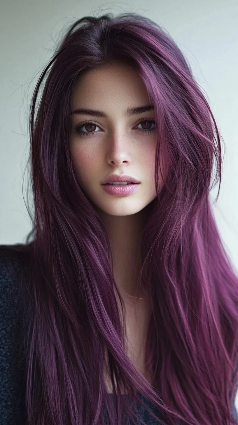 Effortlessly Chic: Embrace the Allure of Lush, Long Purple Locks