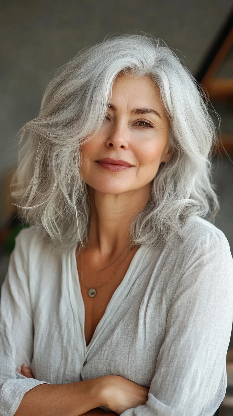 Effortlessly Chic: Embrace the Beauty of Soft, Textured Gray Waves