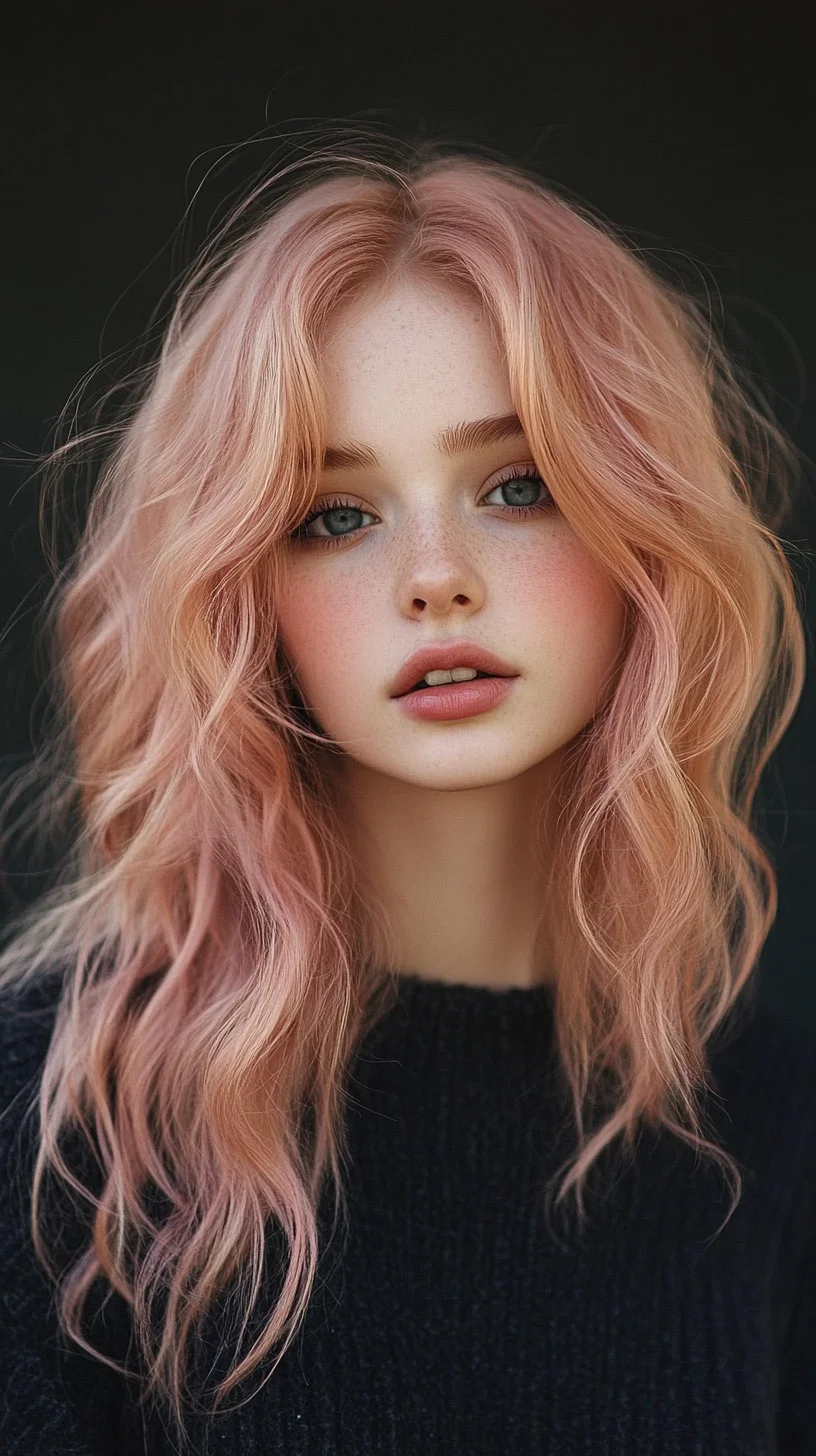 Effortlessly Chic: Embrace the Dreamy Waves of Pastel Pink Hair