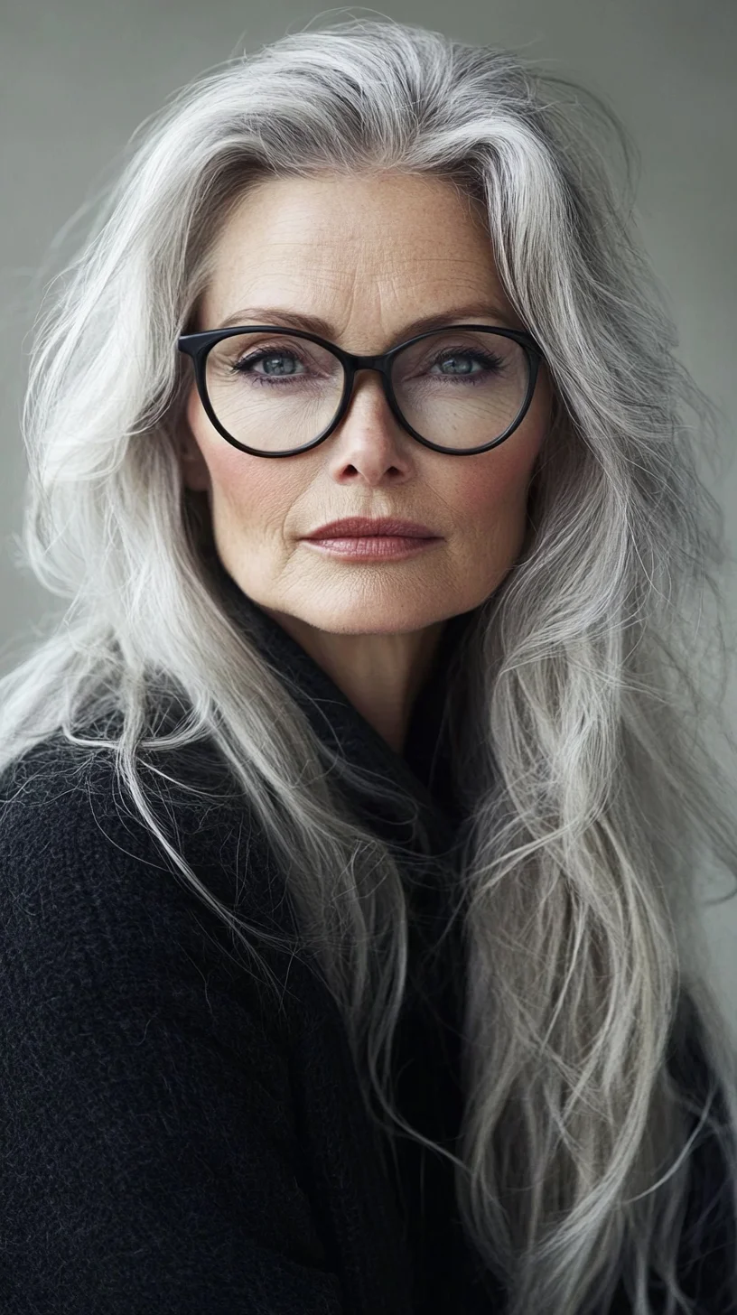 Effortlessly Chic: Embrace Your Silver Strands with a Modern Textured Look