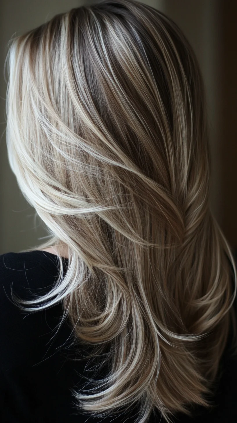 Effortlessly Chic Layered Waves with Striking Highlights