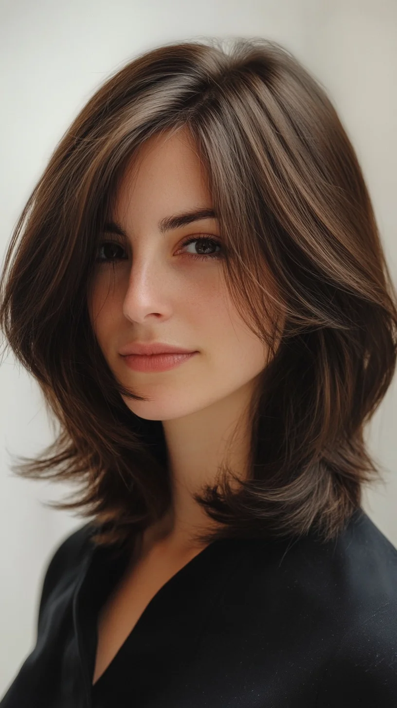 Effortlessly Chic: Modern Long Layered Lob with Soft, Face-Framing Waves