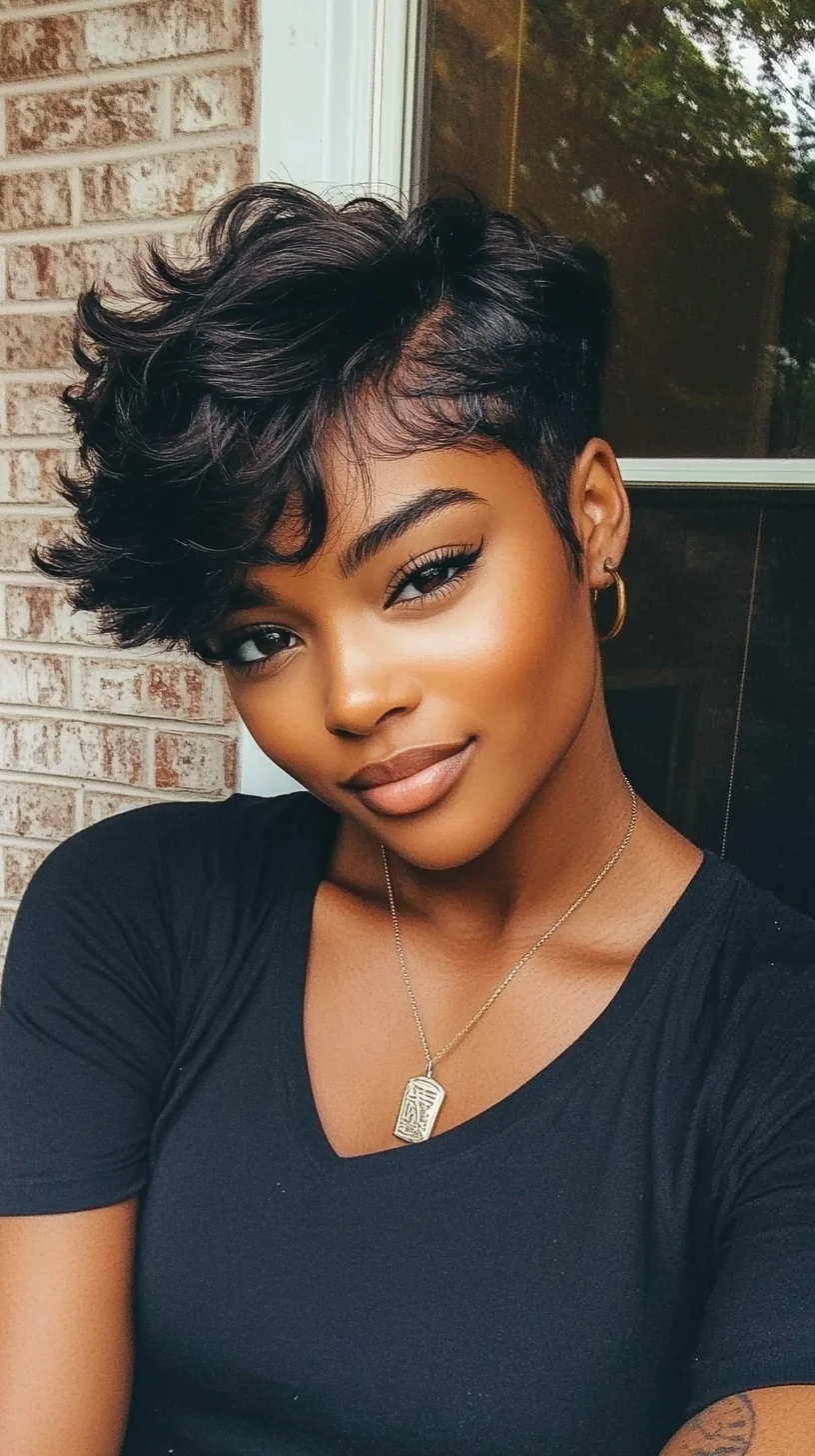 Effortlessly Chic Short Pixie Cut with Soft Waves