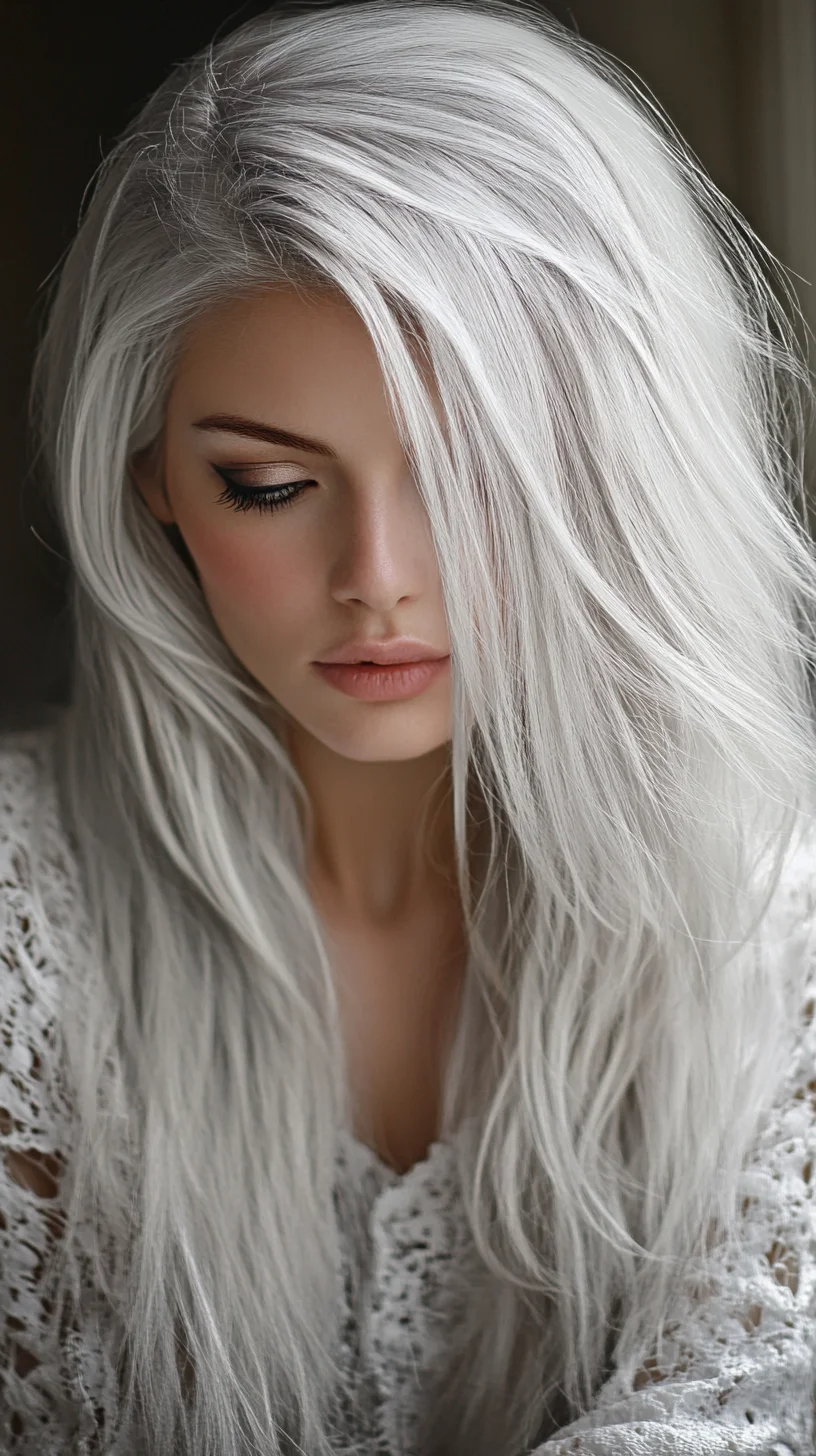 Effortlessly Chic: The Irresistible Allure of Long, Silvery Waves