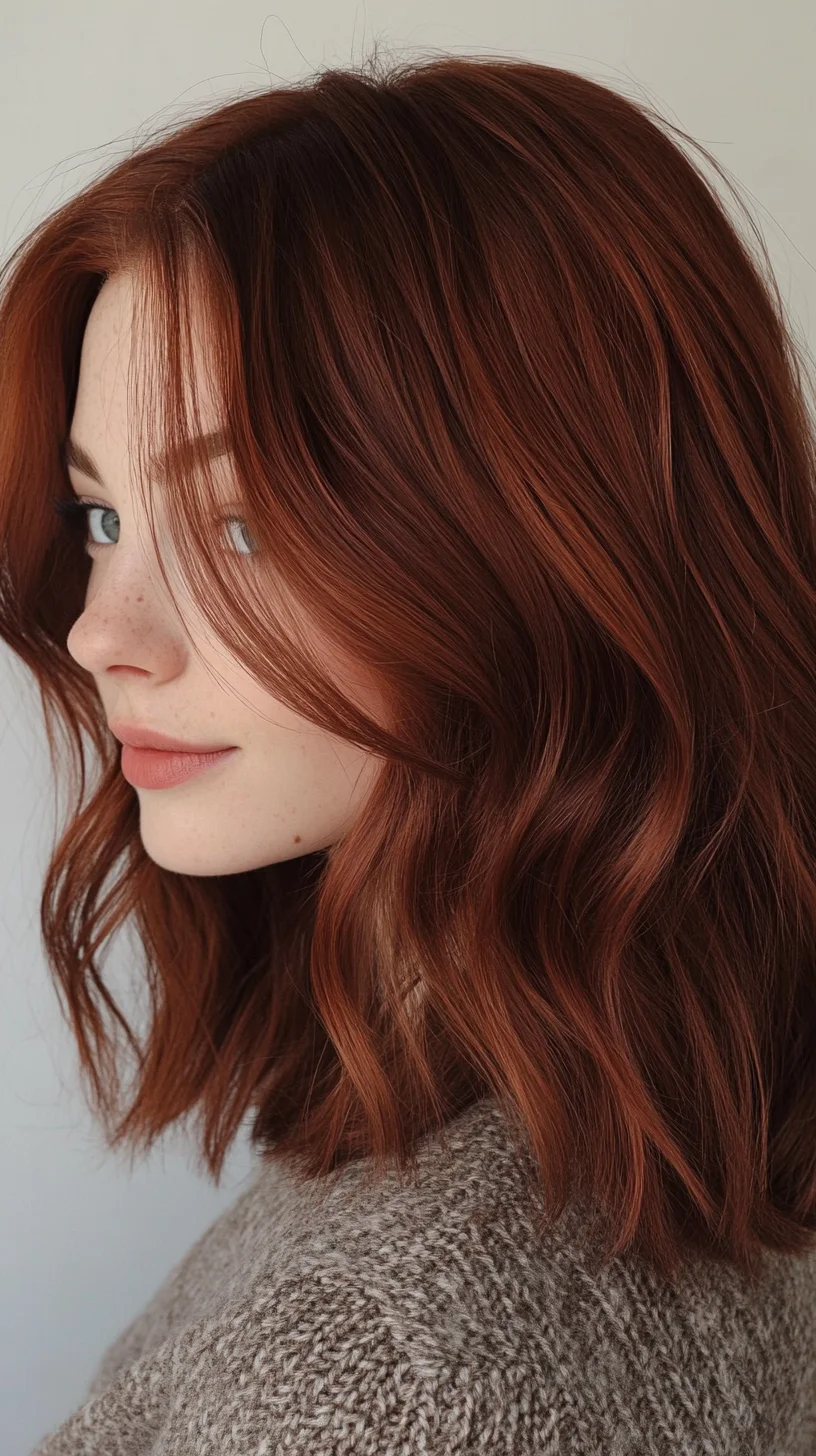 Effortlessly Chic: The Luminous Red-Wave Lob for a Bold Statement