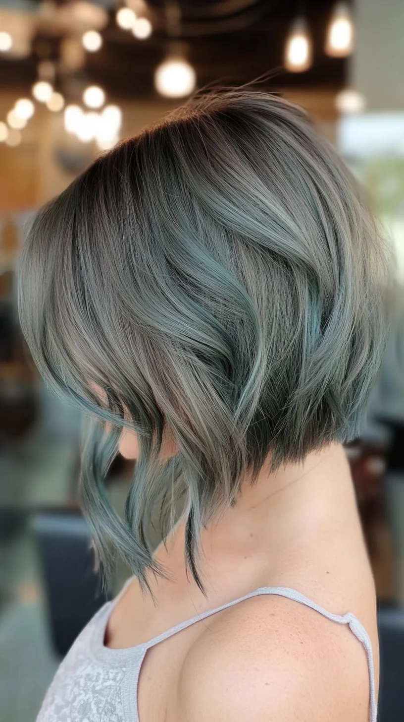 Effortlessly Chic: The Modern Bob with Subtle Teal Highlights