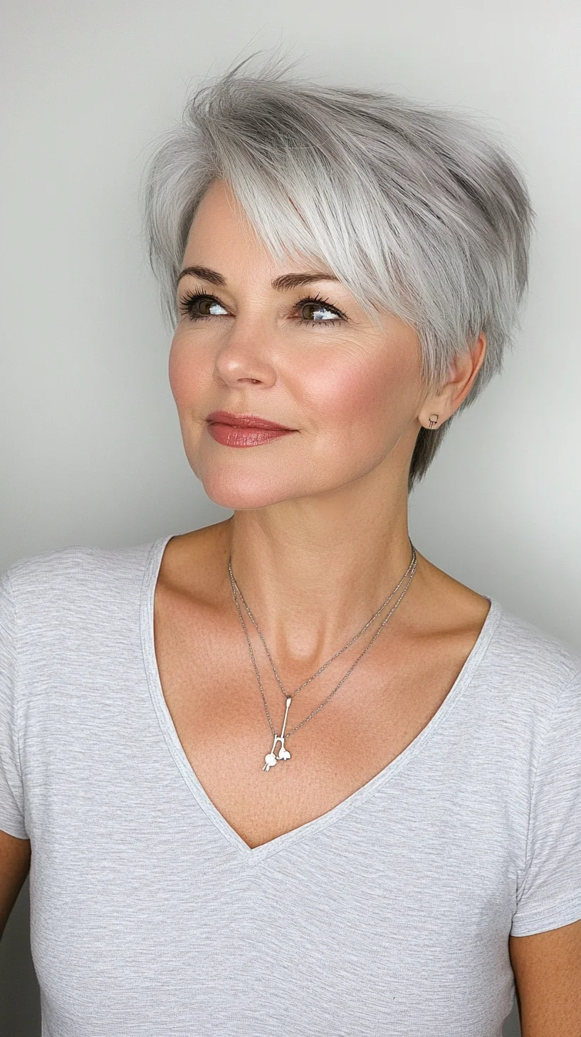 Effortlessly Chic: The Modern Silver Pixie Cut for Classic Elegance