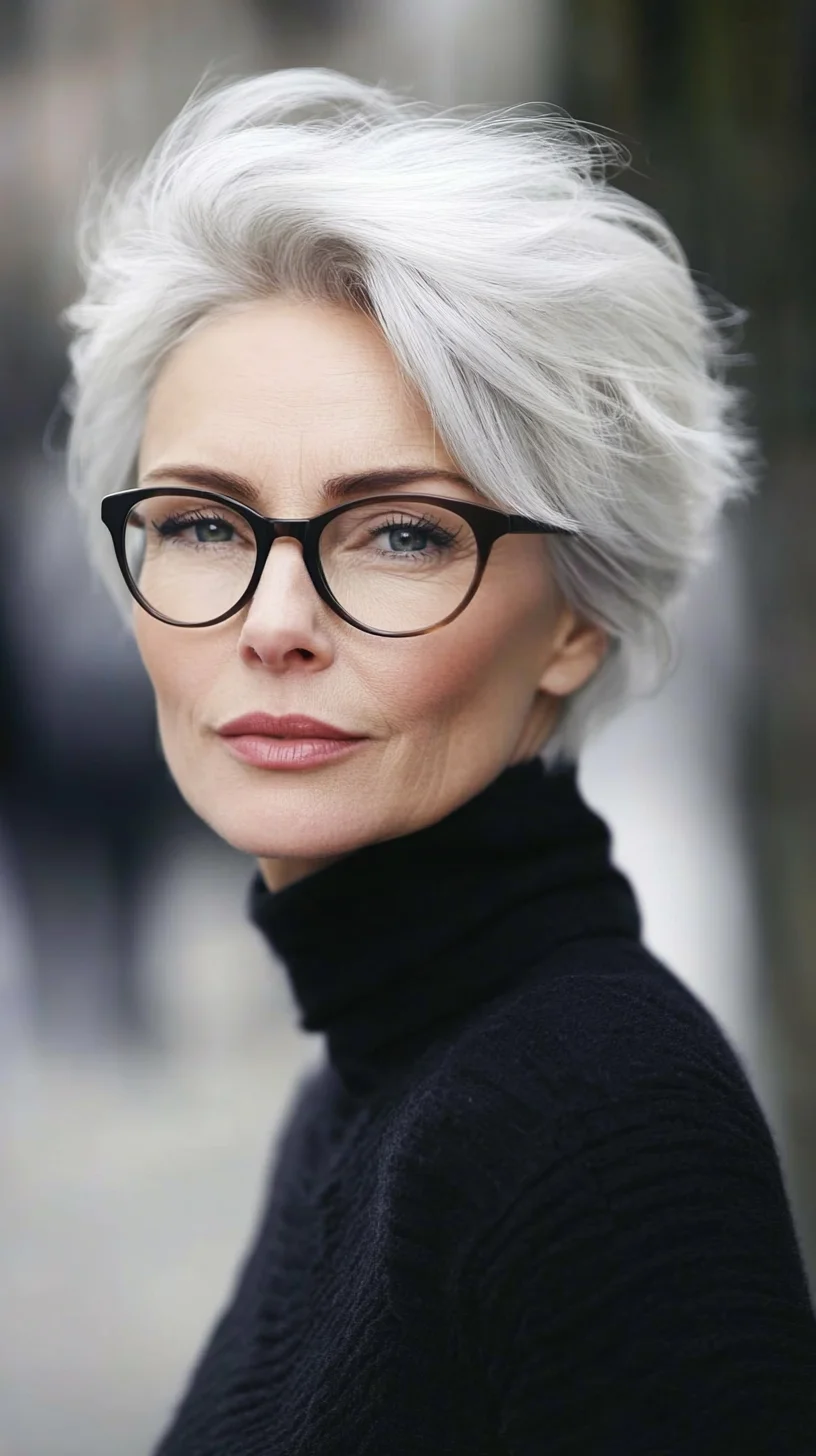 Effortlessly Chic: The Modern Silver Pixie for a Timeless Elegance