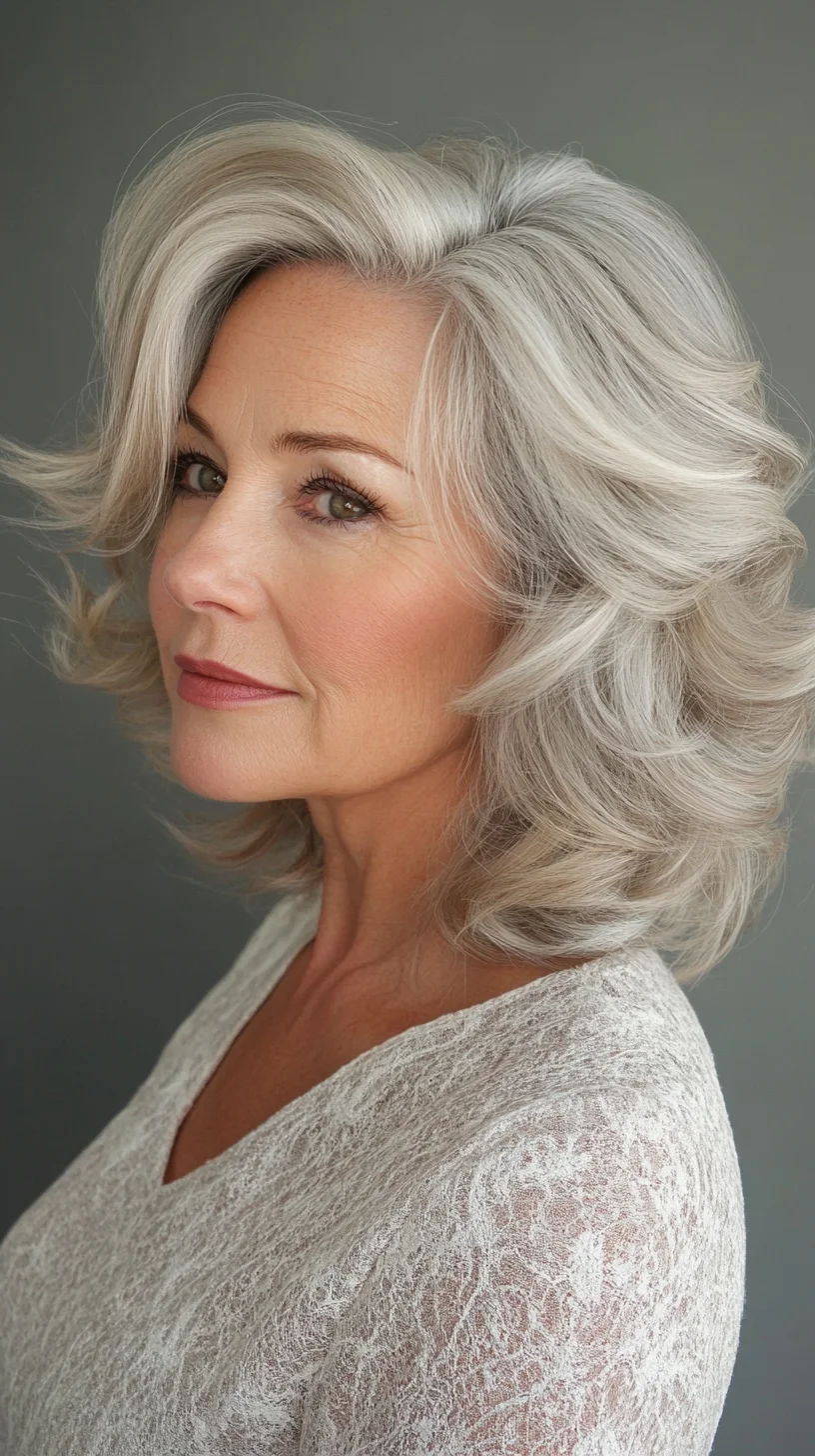 Effortlessly Chic: The Modern Voluminous Gray Lob for Timeless Elegance