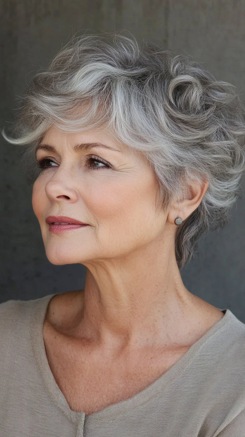 Effortlessly Chic: The Perfect Soft and Voluminous Gray Pixie Cut