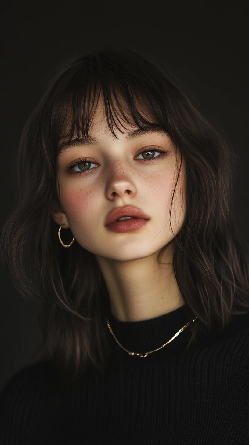 Effortlessly Chic: The Textured Lob with Face-Framing Bangs