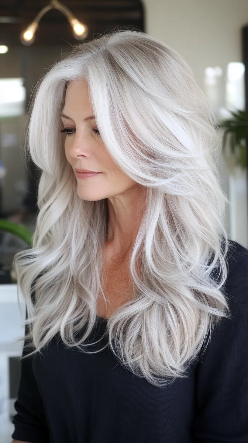 Effortlessly Chic: The Timeless Long Layered Silver Waves