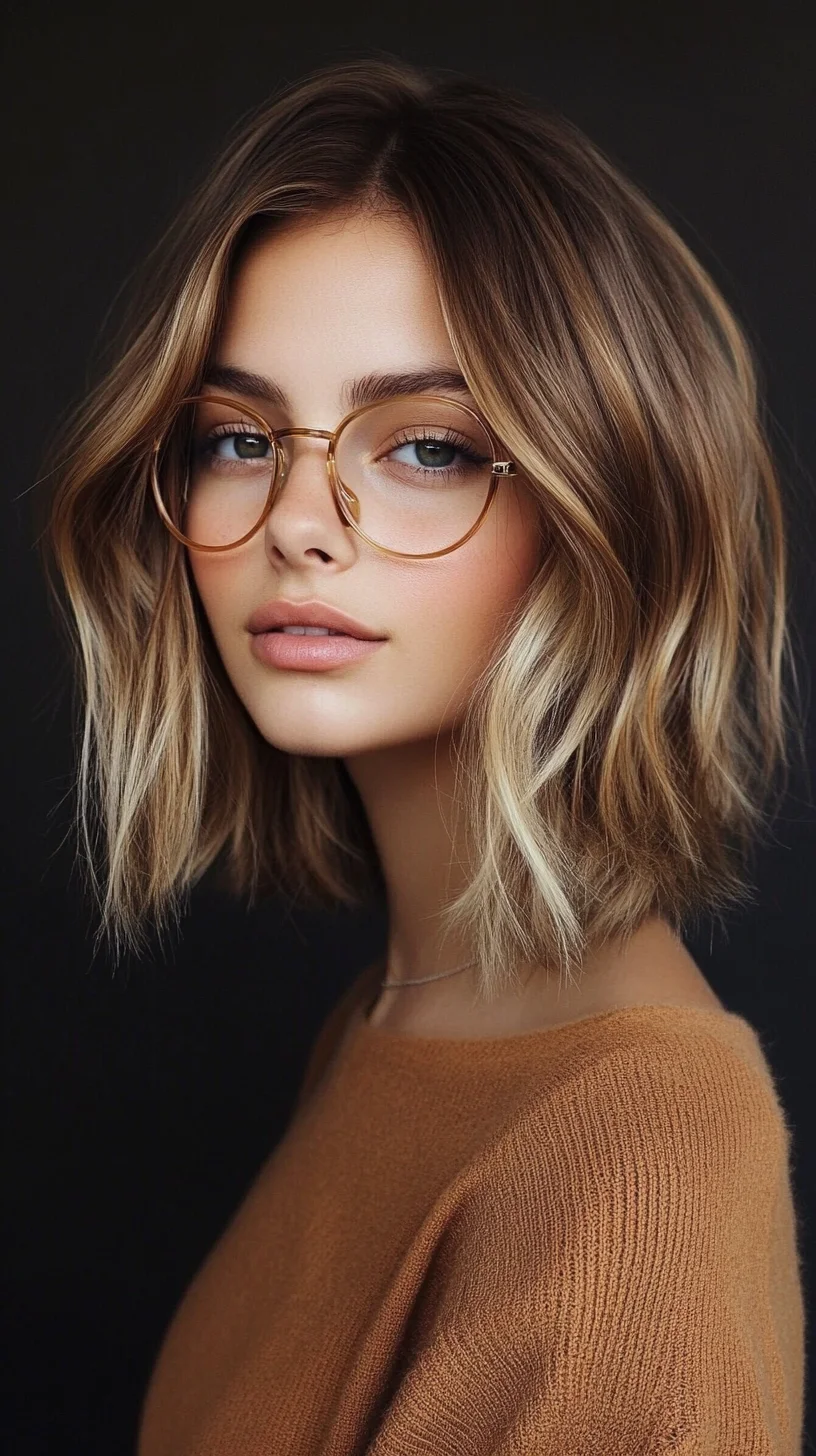 Effortlessly Chic: The Tousled Bob with Soft Highlights