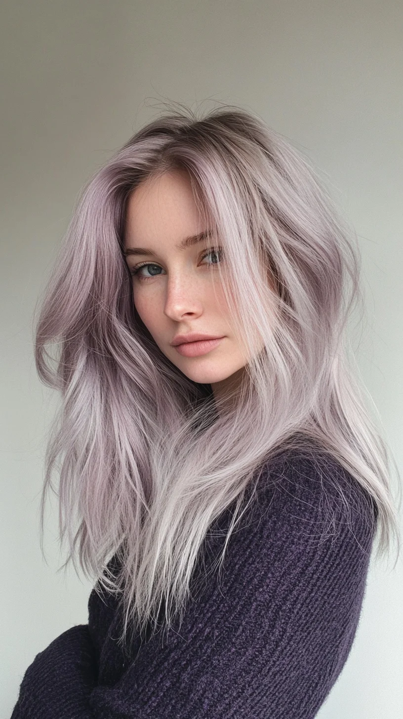 Effortlessly Chic: The Trendy Lavender Ombré with Soft Waves