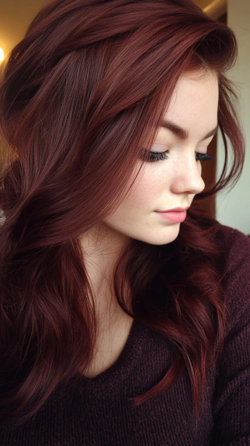 Effortlessly Chic: The Voluminous Deep Burgundy Waves