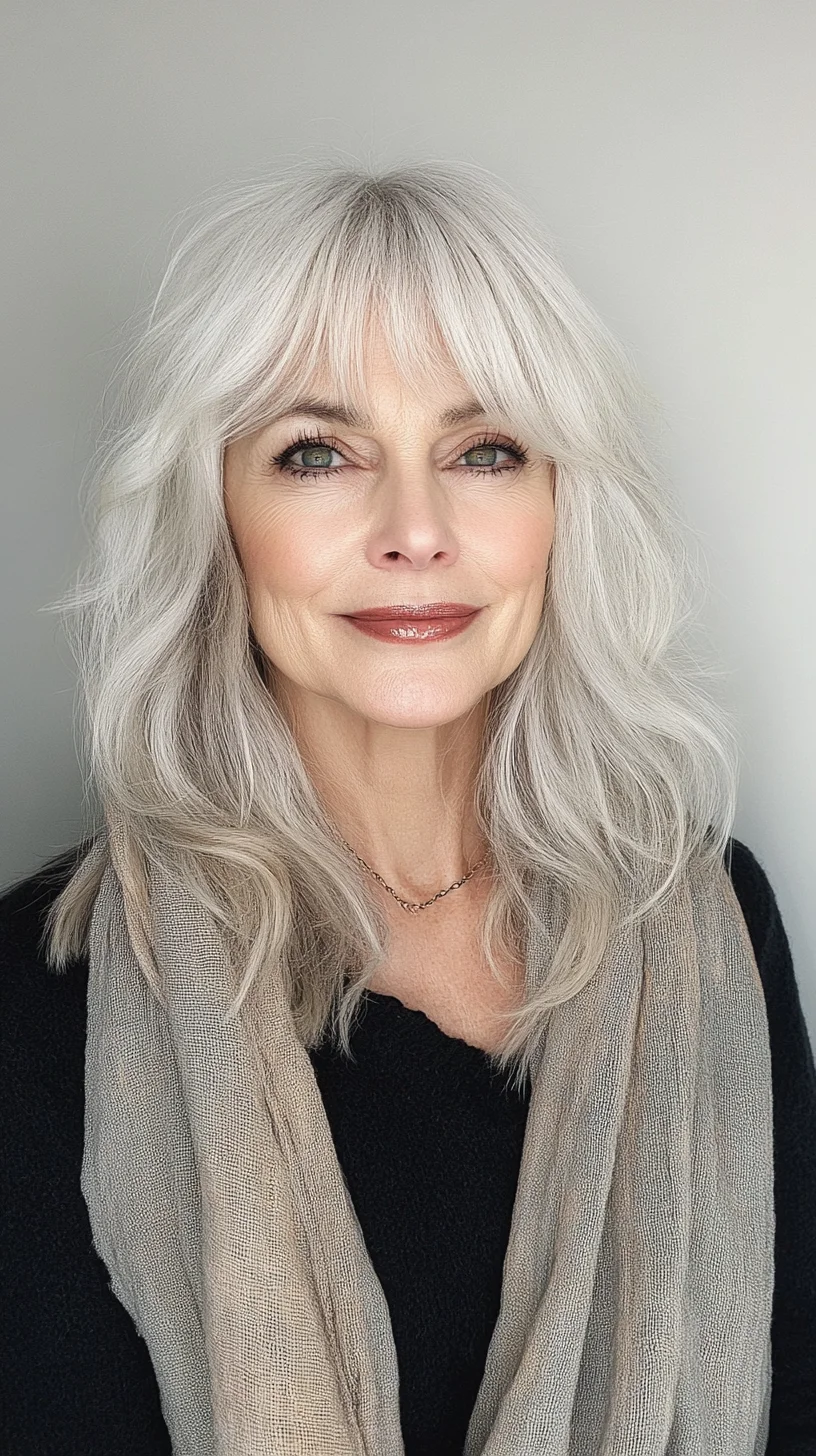 Effortlessly Chic: The Voluminous Feathered Hairstyle for Elegant Aging