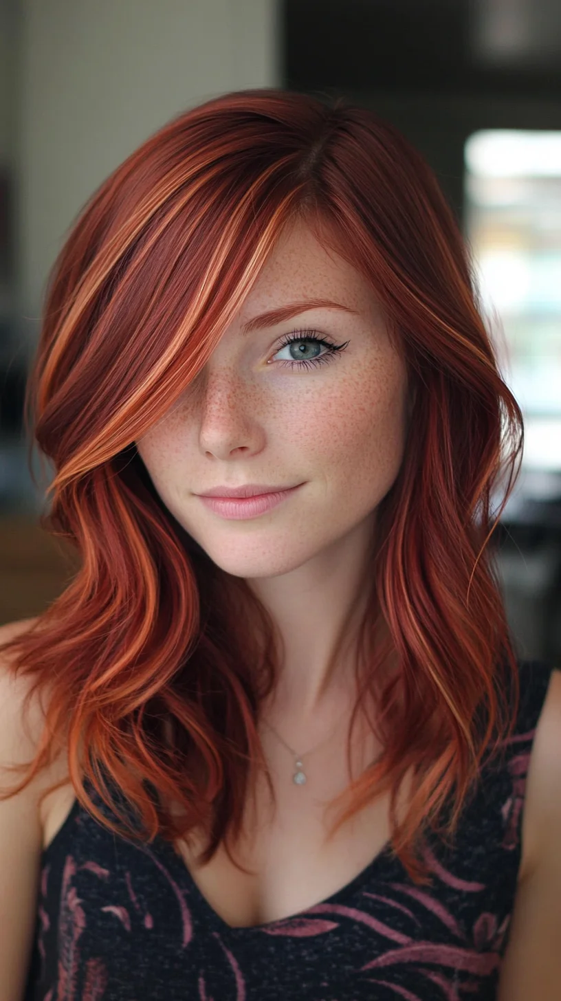 Effortlessly Chic: Vibrant Copper Waves with Subtle Highlights