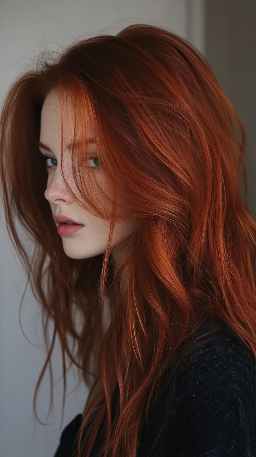 Effortlessly Chic: Vibrant Waves with Luminous Copper Highlights