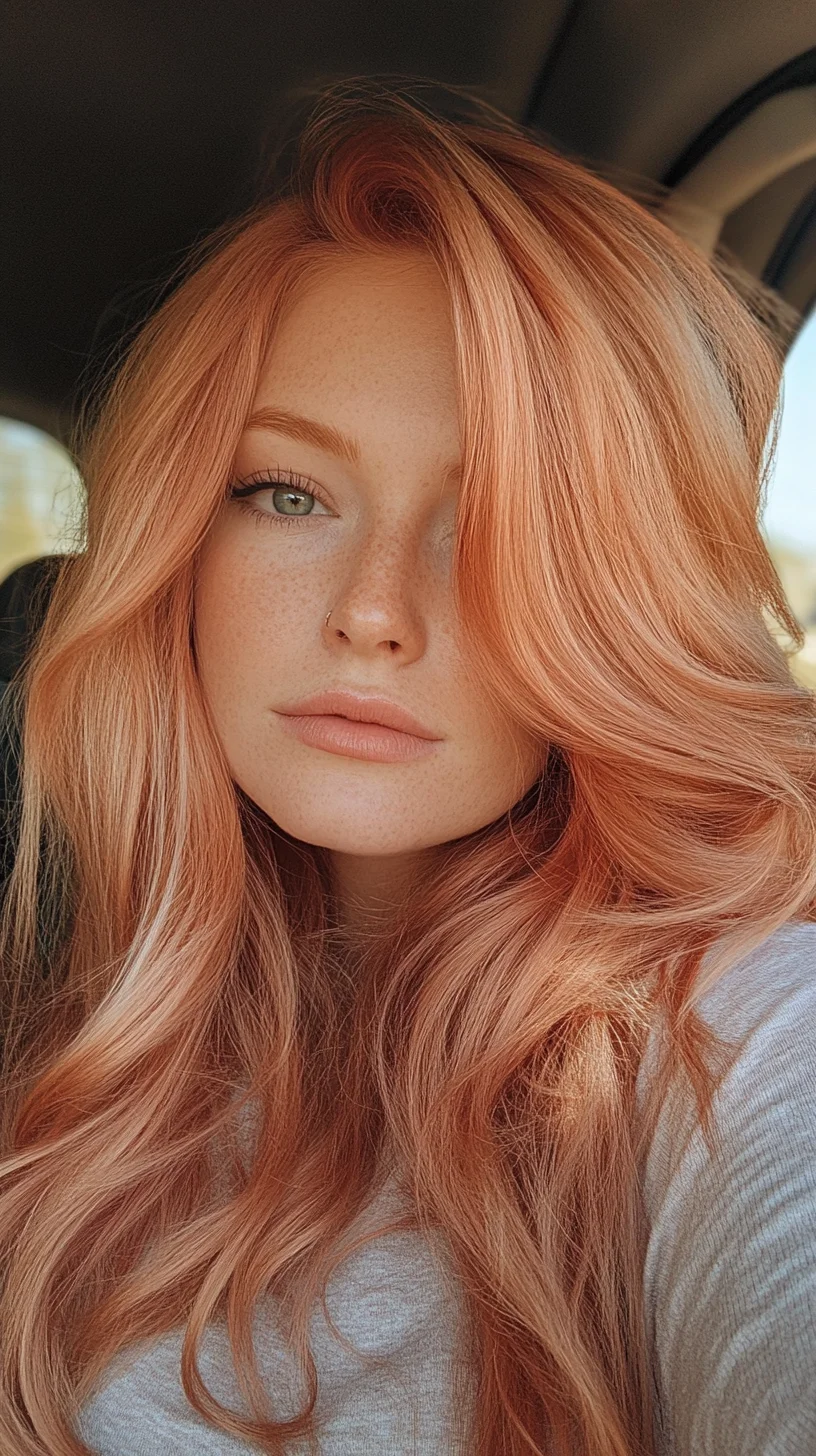 Effortlessly Chic: Voluminous Waves with a Blush of Color