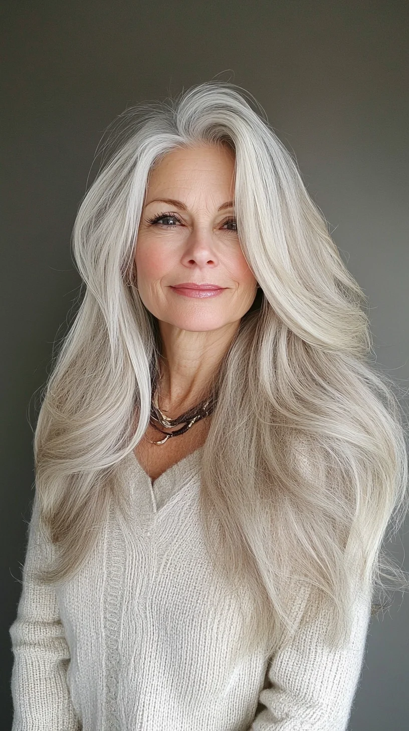 Effortlessly Elegant: Embrace Glamour with Luscious Long Gray Locks