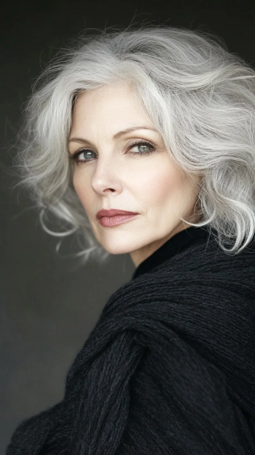 Effortlessly Elegant: Embrace the Charm of Soft, Wavy Silver Hair