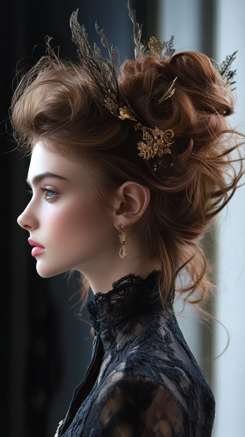 Effortlessly Elegant Updo with Decorative Accents for a Glamorous Look