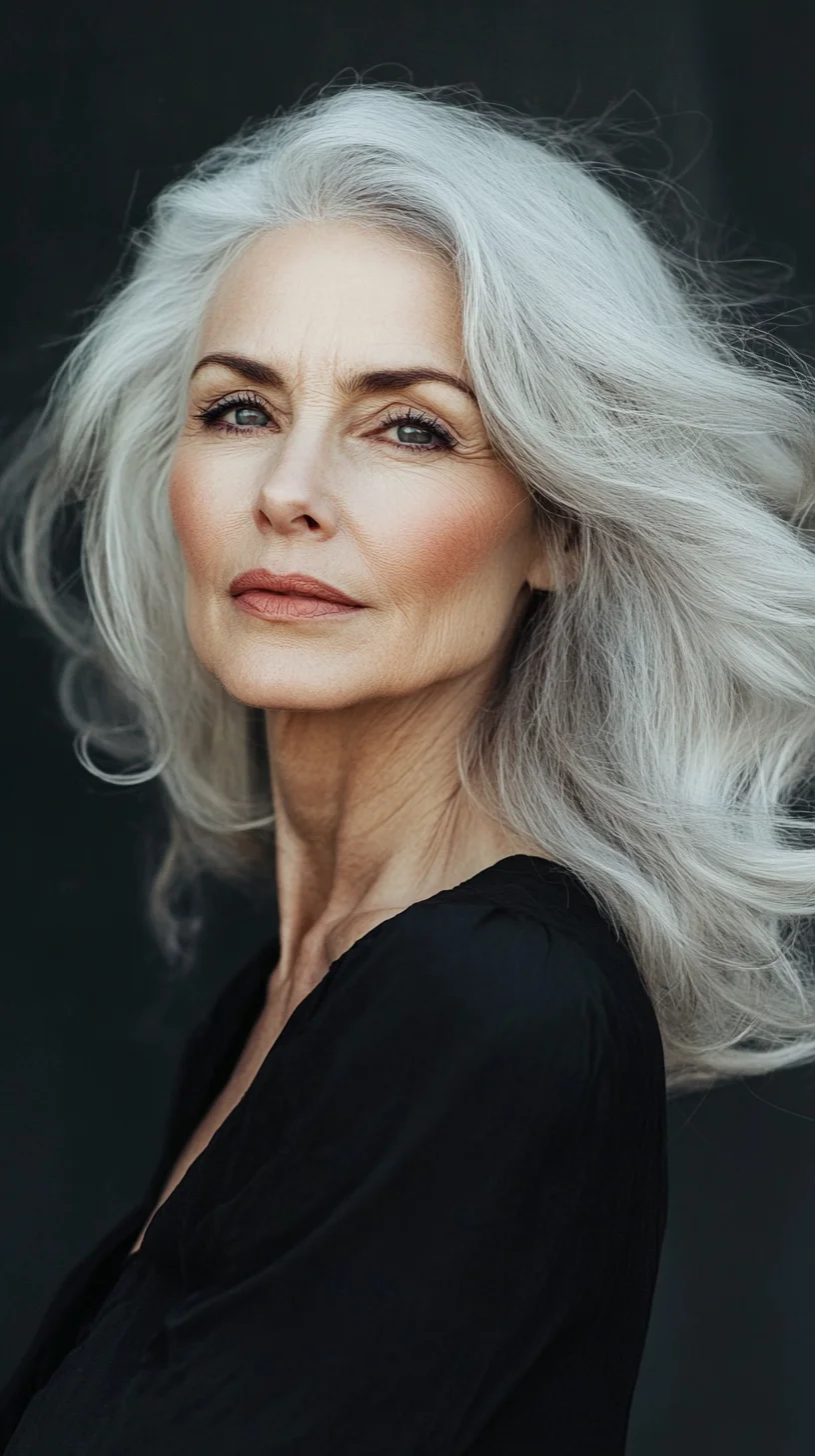 Effortlessly Elegant Waves: Embrace Your Silver Tresses with Grace